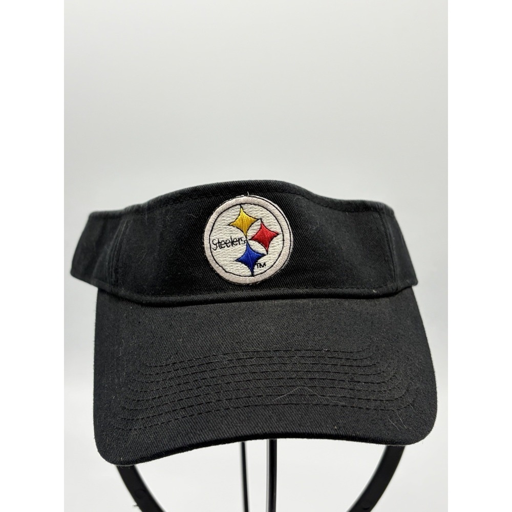 Vintage Y2K Pittsburgh Steelers NFL Visor Hat Cap Black Adjustable OS